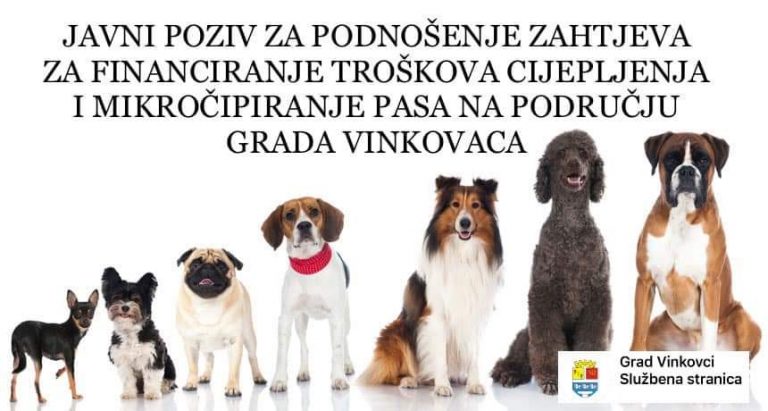 Grad Vinkovci financirat će vlasnicima pasa troškove cijepljenja, mikročipiranja