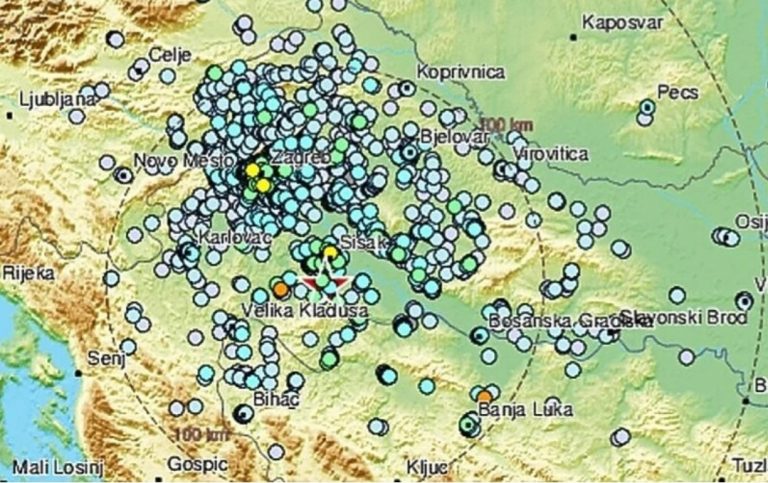 Novi jak potres kod Petrinje,Magnituda je bila 4.5 prema Richteru