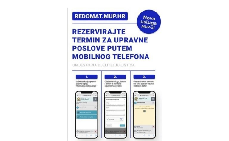 Rezervirajte svoj termin za izradu dokumenata putem aplikacije