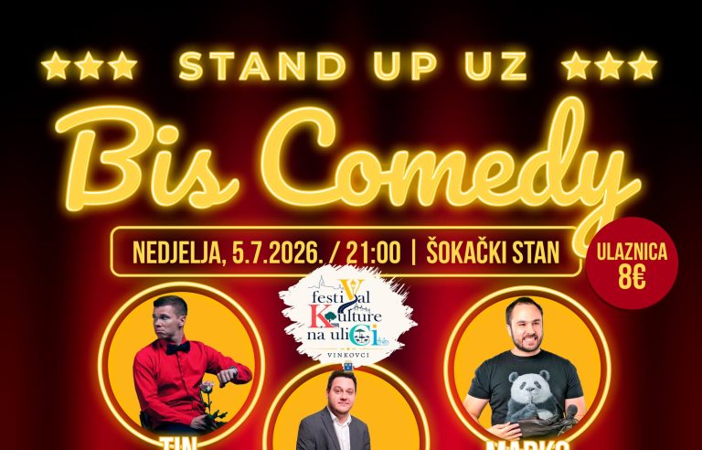 Bis comedy spektakl stiže na Šokački stan: večer stand upa, smijeha i ozbiljno neozbiljne atmosfere