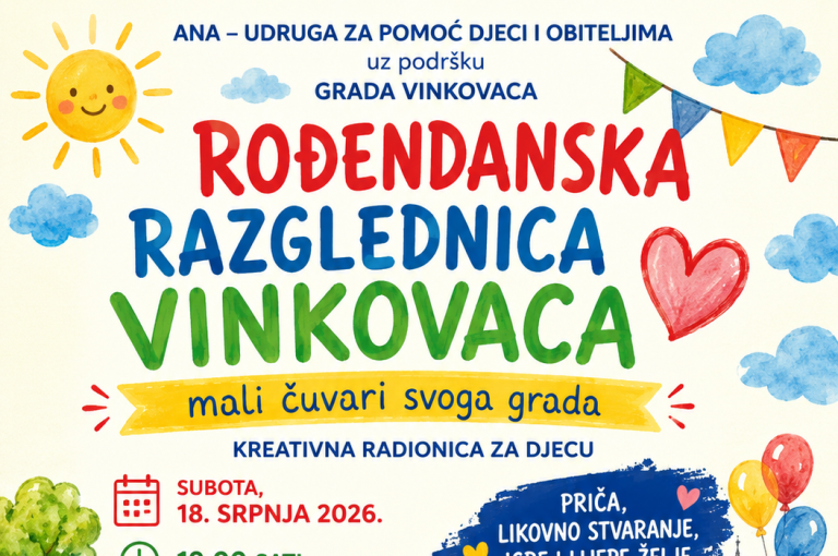 Djeca će u Parku Vinkovci stvarati rođendansku razglednicu svome gradu